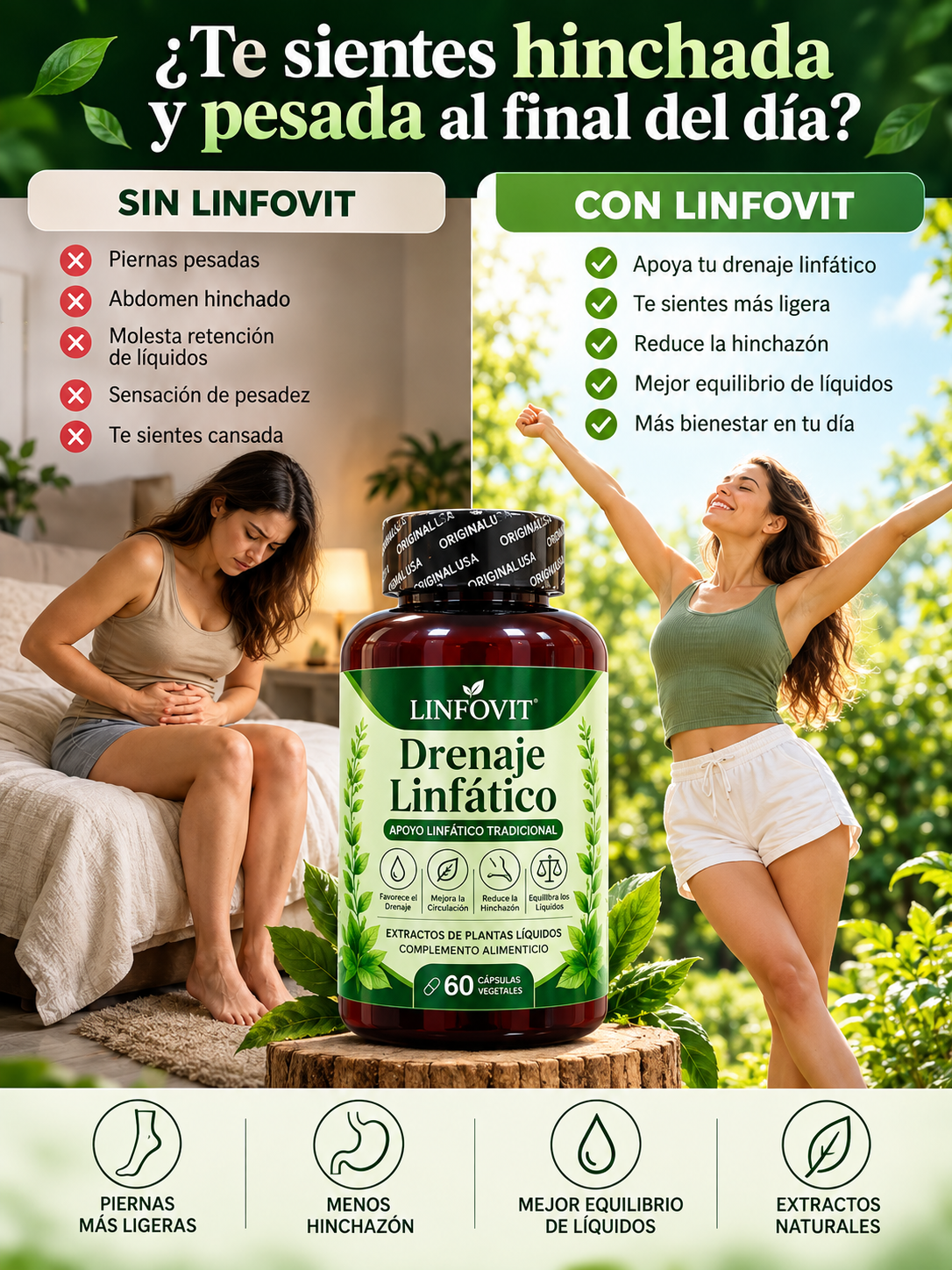 LINFOVIT Drenaje Linfático – 60 Cápsulas Vegetales